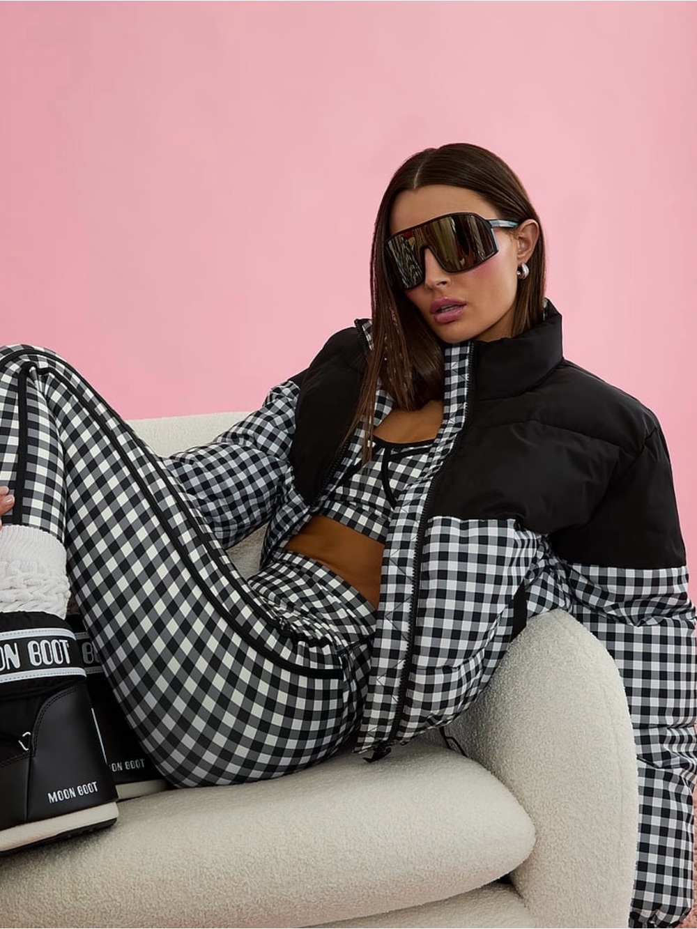 Beach Riot NWOT Black & White Gingham jacket